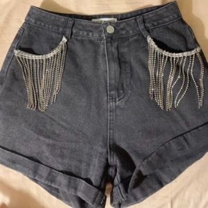 Steve Madden black shorts with jewel pockets